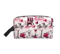 JaoXer Grande trousse de maquillage de voyage - Réutilisable - Tour Eiffel de Paris - Kit Dopp pour articles de toilette - Organisateur portable pour homme et femme - Blanc - Taille unique