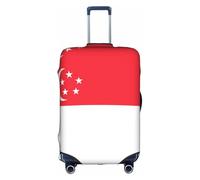 JaoXer Housse de protection pour valise à la mode - Accessoire de voyage imprimé avec élastique et fermeture éclair invisible, blanc, L