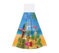 JaoXer Lingettes à suspendre en velours avec motif perroquet, ananas, oiseau corail, serviette à suspendre - Chiffons de nettoyage à séchage rapide pour cuisine, salle de bain, camping et plus encore