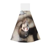 JaoXer Lingettes à suspendre en velours corail furet mignon - Chiffons de nettoyage à séchage rapide pour cuisine, salle de bain, camping et plus encore