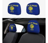 JaoXer Lot de 2 housses d'appui-tête de voiture universelles avec imprimé drapeau de l'État de l'Oregon, doux, élastique et tendance pour camionnettes, SUV, camions