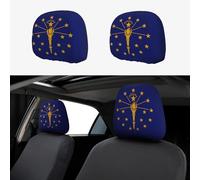 JaoXer Lot de 2 housses universelles pour appuie-tête de voiture avec imprimé drapeau de l'État de l'Indiana - Doux, élastique et tendance - Pour camionnettes, SUV, camions