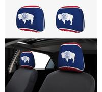JaoXer Lot de 2 housses universelles pour appuie-tête de voiture avec motif drapeau de l'État du Wyoming, doux, élastique et tendance pour camionnettes, SUV, camions