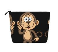 JaoXer Monkey Trousse de maquillage en faux chanvre - Organiseur de toilette - Un lot pour plusieurs utilisations quotidiennes, compagnon de voyage d'affaires, noir, taille unique