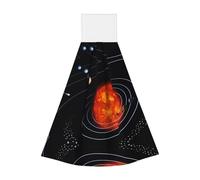 JaoXer Outer Space Galaxy Solar System Lingettes à suspendre en velours corail - Chiffons de nettoyage à séchage rapide pour cuisine, salle de bain, camping et plus encore