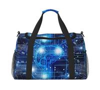 JaoXer Sac de voyage pour intelligence artificielle - Grand sac isotherme écologique, parfait pour le camping, l'épicerie, le sport, la gym et les aventures en plein air, noir, taille unique