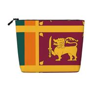 JaoXer Tanzanie Drapeau Imprimé Faux Chanvre Trousse de Maquillage - Organisateur de Toilette Voyage Trousse Cosmétique Réutilisable, Un Pack pour Usages Multiples, Drapeau du Sri Lanka, One Size