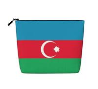 JaoXer Tanzanie Drapeau Imprimé Faux Chanvre Trousse de Maquillage - Organisateur de Toilette Voyage Trousse Cosmétique Réutilisable, Un Pack pour Usages Multiples, Drapeau de l'Azerbaïdjan, Taille