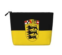 JaoXer Tanzanie Drapeau Imprimé Faux Chanvre Trousse de Maquillage - Organisateur de Toilette Voyage Trousse Cosmétique Réutilisable, Un Pack pour Usages Multiples, Drapeau du Bade-Wurtemberg, Taille
