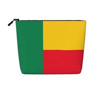 JaoXer Tanzanie Drapeau Imprimé Faux Chanvre Trousse de Maquillage - Organisateur de Toilette Voyage Trousse Cosmétique Réutilisable, Un Pack pour Usages Multiples, Drapeau du Bénin, Taille unique