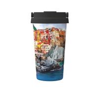 JaoXer Tasse à café isotherme Cinque Terre - Couvercle à poignée élégante avec base, parfaite pour les boissons chaudes et glacées