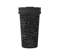 JaoXer Tasse à café isotherme de chimie abstraite - Tasse de voyage élégante avec poignée et base, parfaite pour les boissons chaudes et glacées