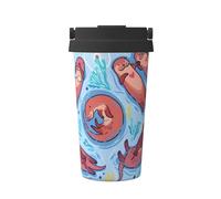 JaoXer Tasse à café isotherme en forme de loutre marron avec poignée élégante avec base, parfaite pour les boissons chaudes et glacées
