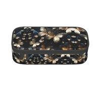 JaoXer Trousse à crayons avec imprimé drapeau de l'Allemagne - Organiseur multifonction, sac de papeterie portable pour l'école, le bureau et les voyages, Papillons dorés, blancs, noirs, Taille unique