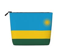 JaoXer Trousse de maquillage en chanvre avec imprimé drapeau du Rwanda - Organiseur de toilette de voyage, pochette cosmétique réutilisable, un paquet pour de multiples utilisations, Drapeau du Rwanda