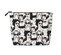JaoXer Trousse de maquillage en chanvre pour femme - Un lot pour plusieurs utilisations quotidiennes, compagnon de voyage d'affaires, noir, taille unique