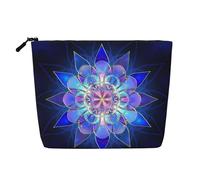 JaoXer Trousse de maquillage rectangulaire mandala en chanvre - Organiseur de toilette - Un paquet pour plusieurs utilisations quotidiennes, compagnon de voyage d'affaires, noir, taille unique