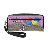 JaoXer Trousse de maquillage réutilisable - Organiseur de toilette de voyage, conception complète d'une pochette en cuir imprimé PetrifyingParade pour femme, noir, taille unique