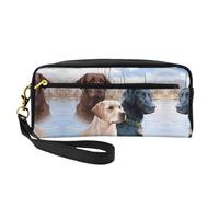 JaoXer Trousse de maquillage réutilisable - Organiseur de toilette de voyage, pochette en cuir imprimé Labrador Retrievers pour femme, noir, taille unique