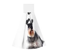 JaoXer Well-Behaved Schnauzer Lingettes à suspendre en velours corail - Chiffons de nettoyage à séchage rapide pour cuisine, salle de bain, camping et plus encore