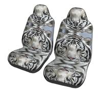 JaoXer White Tiger Housses de siège avant universelles - Protection pour voiture, SUV, berline, camion - Intérieur amovible et respirant