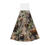 JaoXer Wildlife Hunting Deer Bear Elk Coral Velvet Lingettes à suspendre - Chiffons de nettoyage à séchage rapide pour cuisine, salle de bain, camping et plus encore