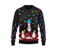 JAP Pull de Noël avec lumières LED - Feux d'artifice - Une Tenue Parfaite sans gratter - 914-M