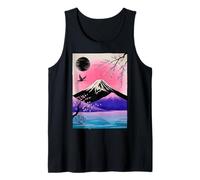 Japan Art Asiatique Scenic Mount Fuji Cherry Blossoms Birds Débardeur