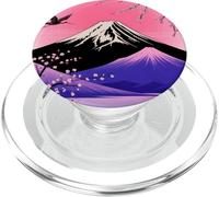 Japan Art Asiatique Scenic Mount Fuji Cherry Blossoms Birds PopSockets PopGrip pour MagSafe