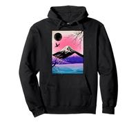 Japan Art Asiatique Scenic Mount Fuji Cherry Blossoms Birds Sweat à Capuche