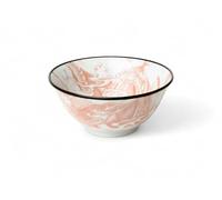 Japan-Bowls AsiATICA - Bol à ramen en porcelaine de 15 cm - Bol asiatique de qualité supérieure pour riz, pâtes, tapas, udon, céréales - Bol à soupe avec motifs japonais (dieu dragon - matin rouge)