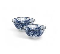 Japan-Bowls AsiATICA - Lot de 2 bols à ramen en porcelaine de 15 cm - Bol asiatique de qualité supérieure pour riz, pâtes, tapas, udon, céréales - Bol à soupe avec designs japonais (Dieu du dragon