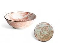 Japan-Bowls Edition Dragon Gott Edition - Grands bols à ramen Ø 20,5 cm - En porcelaine - Bols asiatiques de qualité supérieure pour ramen, udon, riz et soupes (dieu dragon - matin rouge)