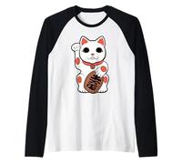 Japan Cat Figurine Maneki-Neko Bobtail Good Luck Fortune Manche Raglan
