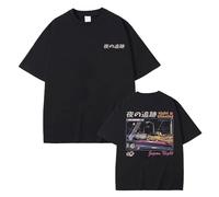 Japan Classic Manga Initial D T-Shirts Takumi Fujiwara Graphic Tee Skyline Red Sun Initial D Pattern Short Sleeves Fujiwara Cosplay T-Shirts