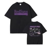 Japan Classic Manga Initial D T-Shirts Takumi Fujiwara Graphic Tee Skyline Red Sun Initial D Pattern Short Sleeves Fujiwara Cosplay T-Shirts