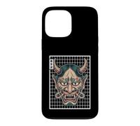 Japan Devil Hannya Masque Yokai Oni Grid Coque pour iPhone 13 Pro Max