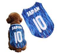 Japan Dog Jer-sey Maillot de football pour animal de compagnie en maille polyester sans manches Tailles S à 5XL Bleu XL
