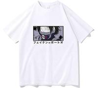 Japan FashionHXH FEITAN Graphic Print Tshirt Men Women Oversized T Shirts Daily Casual Loose Tee Man Tops Male Punk Tee Men White Manches Courtes(Small)