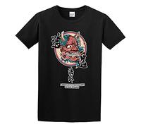 Japan Hip Hop Evil Devil Print Men's T-Shirt Unisex Black Cotton Hip Hop Print Tee Shirts XXL