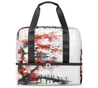 Japan Iandscape Sac de sport pour femme et homme Kirls Garçons Filles 21 L Sac fourre-tout séparé pour voyage, gym, yoga, couleur, Big, Organiseur de sac