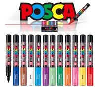 Japan Import Uni POSCA 1M 12 Marqueur peinture Pointe Conique extra fin à base d'eau tout support Peinture de roches, tissu, bois