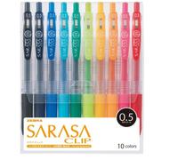 Japan Import Zebra Sarasa Clip 0,5 Stylo À Bille Gel 10 Couleurs Jj15-10ca