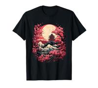 Japan Kimono Kanji Sakura China une Kirschblüte T-Shirt Homme Unisex-Adultes Noir S Petit Standard Manga Anime Cherry Blossom
