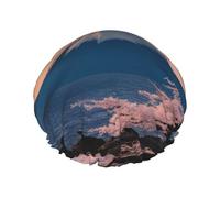Japan Mount Fuji Bonnet de douche double couche élégant et fonctionnel - Bonnet de bain élastique réutilisable et mignon