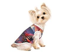 Japan Mount Fuji Chemise légère pour chien imprimé paysage d'été frais et respirant, vêtements extensibles sans manches pour animaux de compagnie