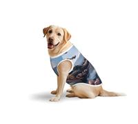 Japan Mount Fuji Gilet imprimé paysage pour chien, t-shirts extensibles pour animaux de compagnie, gilets sans manches en coton doux, vêtements respirants pour grands chiens (3XL, 5XL, L)
