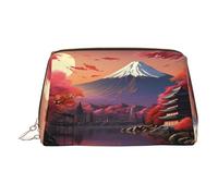 Japan Mount Fuji Landscape 2 Organiseur de maquillage portable pour femme, doré, Taille unique, Trousse de toilette