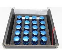 Japan Racing - Lot de 20 boulons de roue - M12 x 1,5 - Bleu - Antivols de roue