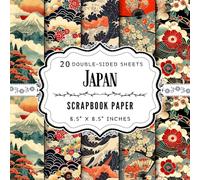 Japan Scrapbook Paper: 20 Double Sided Decorative Craft Paper Sheets | Ideal for Decoupage, Origami, Journaling, Card Making, & More | 8.5" x 8.5" | Premium Color